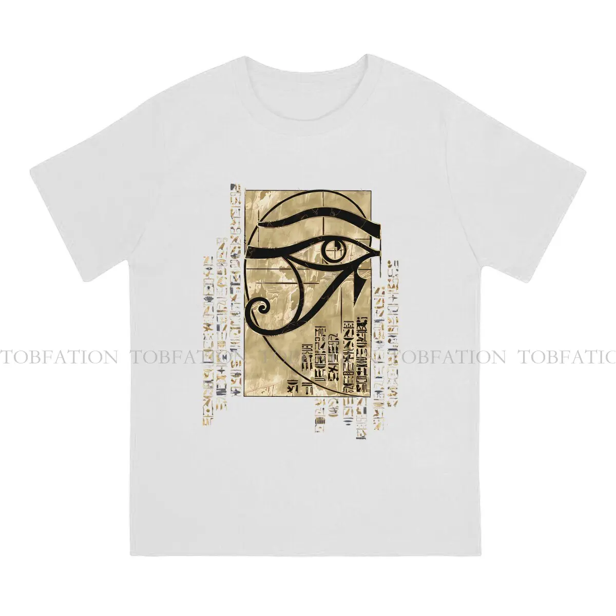 Egyptian Original TShirts Egyptian Eye of Horus Sacred Geometry Ornament Print Men's T Shirt Hipster Tops 6XL