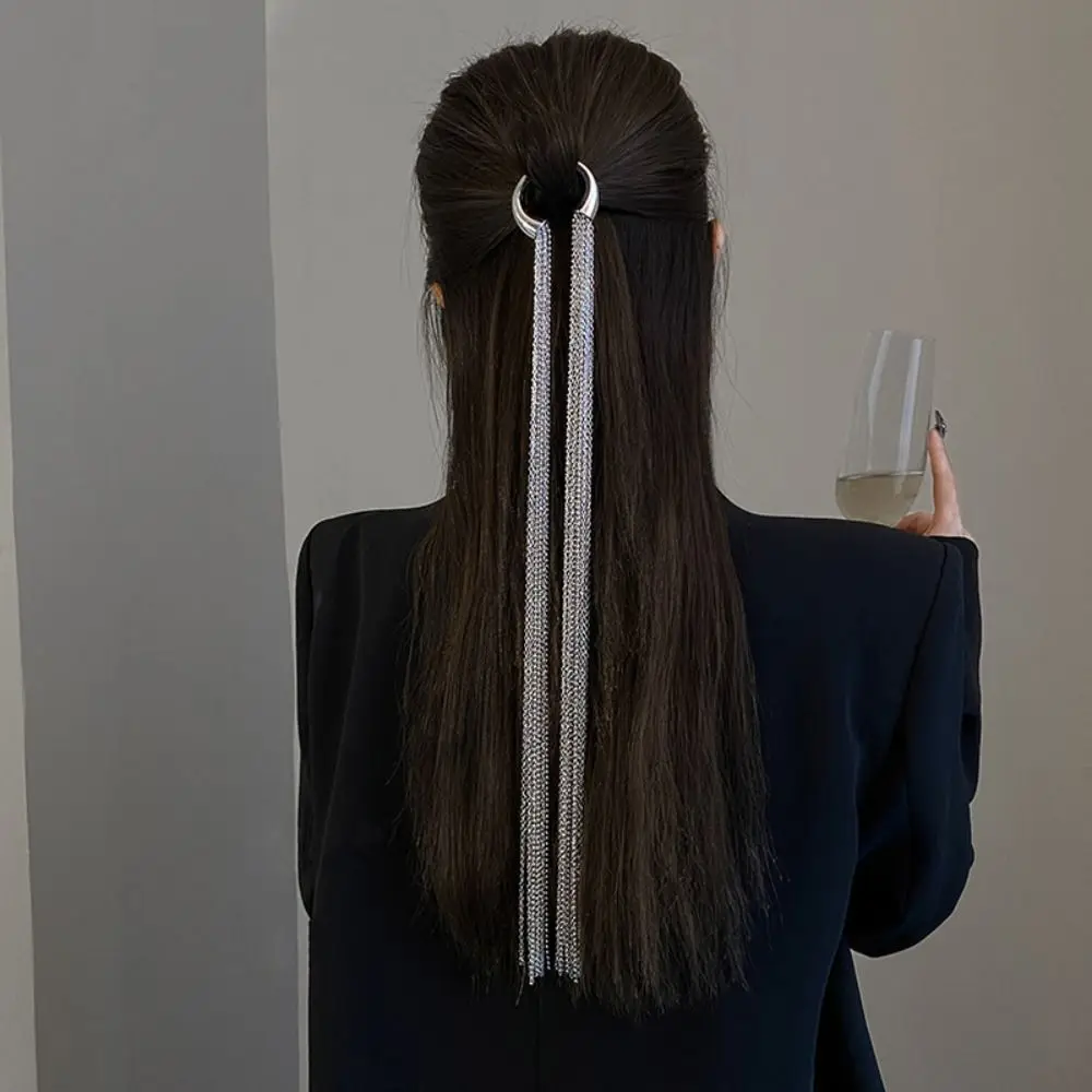 Bohemia Tassel Ponytail Alloy Woven Tassel Hair Accessories Versatile DIY Hair Accessories Tassel Chain Hairpin
