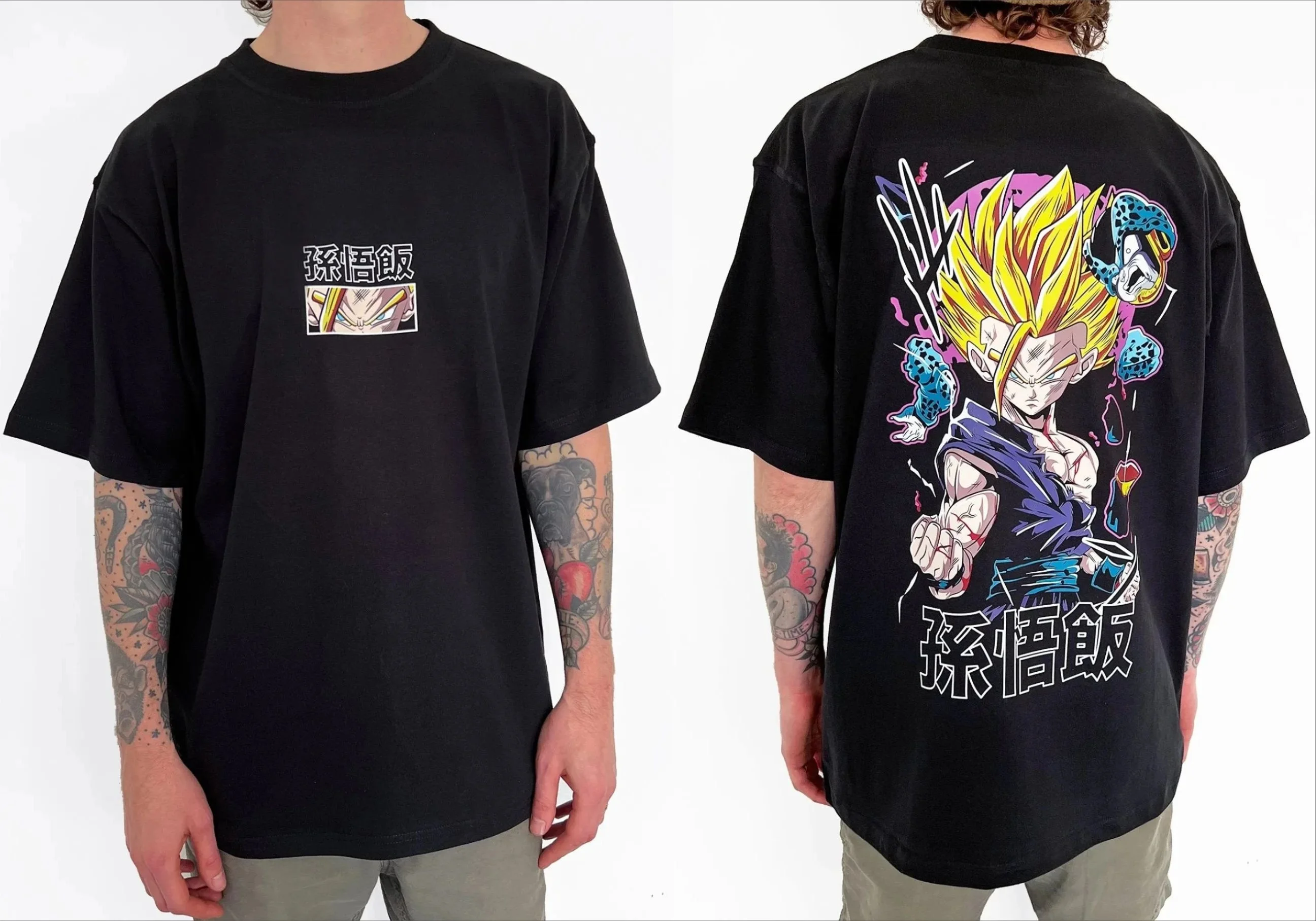 

Футболка с короткими рукавами и принтом Dragon Ball, свободная футболка, подходит для мужчин и женщин, летняя спортивная модная одежда.