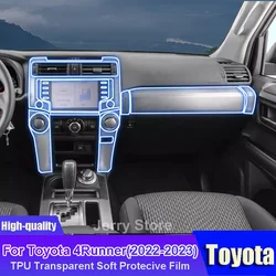 For Toyota 4Runner(2022-2023) Car Interior Center Console Transparent TPU Film Protective Anti-scratch Car Sticker Accessories