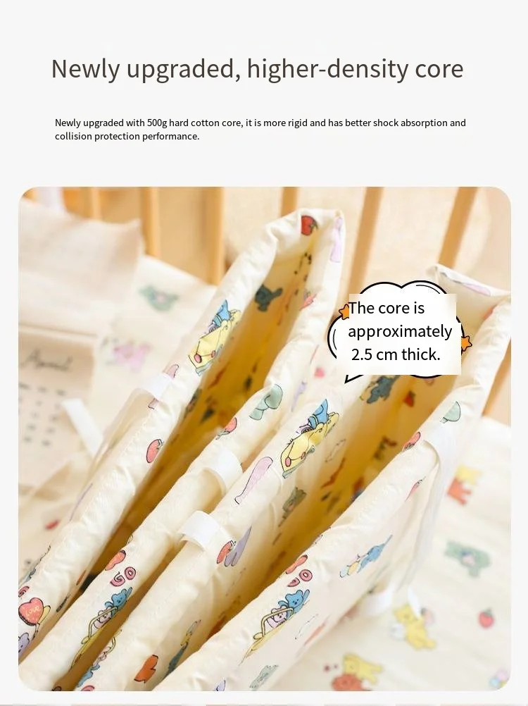 Krippe Bumpe Weiche Reine Baby Bettgitter Wrap Anti-Kollisionsstreifen für Baby Bettgitter Spleißen Bett Schutz Abdeckung Baby Bett Stoßstange – Detail 6