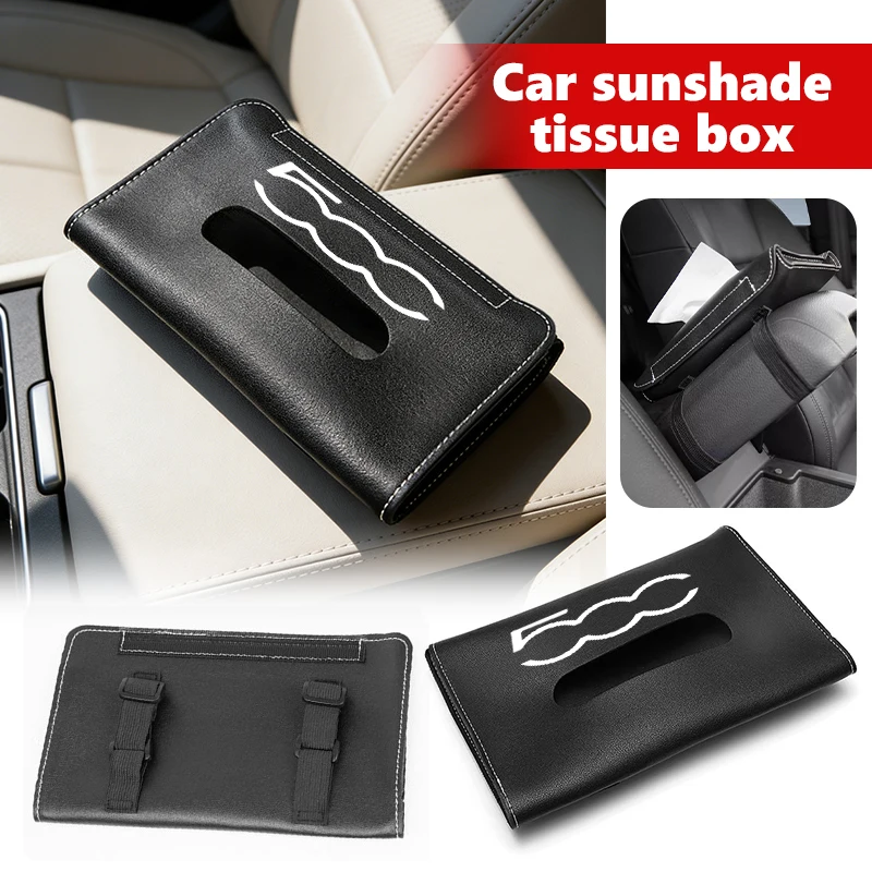 Car Sun Visor Tissue Box Holder Auto Interior Storage Decoration Accessories For Fiat FR Abarth 500 Tipo FR Palio Bravo Pondo