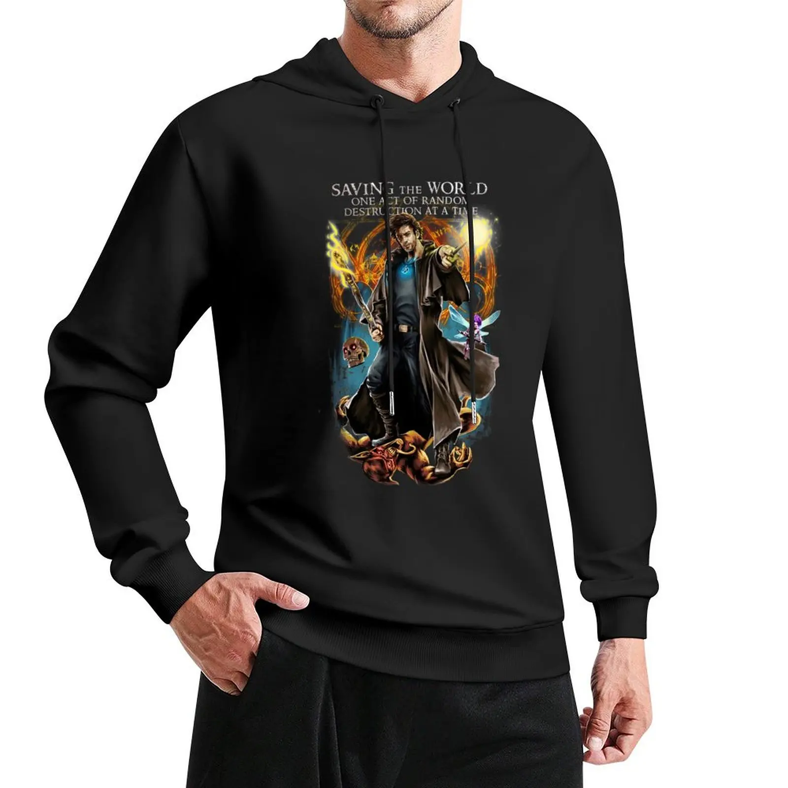 

Saving The World One Random Destruction At A Time Pullover Hoodie mens designer clothes japanese hoodie