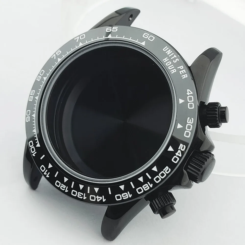 39-mm-Uhrenarmband aus Metall für Herren, passend für das VK63-Uhrwerk, mit Saphirglas, in den Farben Silber, Roségold und Schwarz, Uhrenzubehörteile. – Detail 25