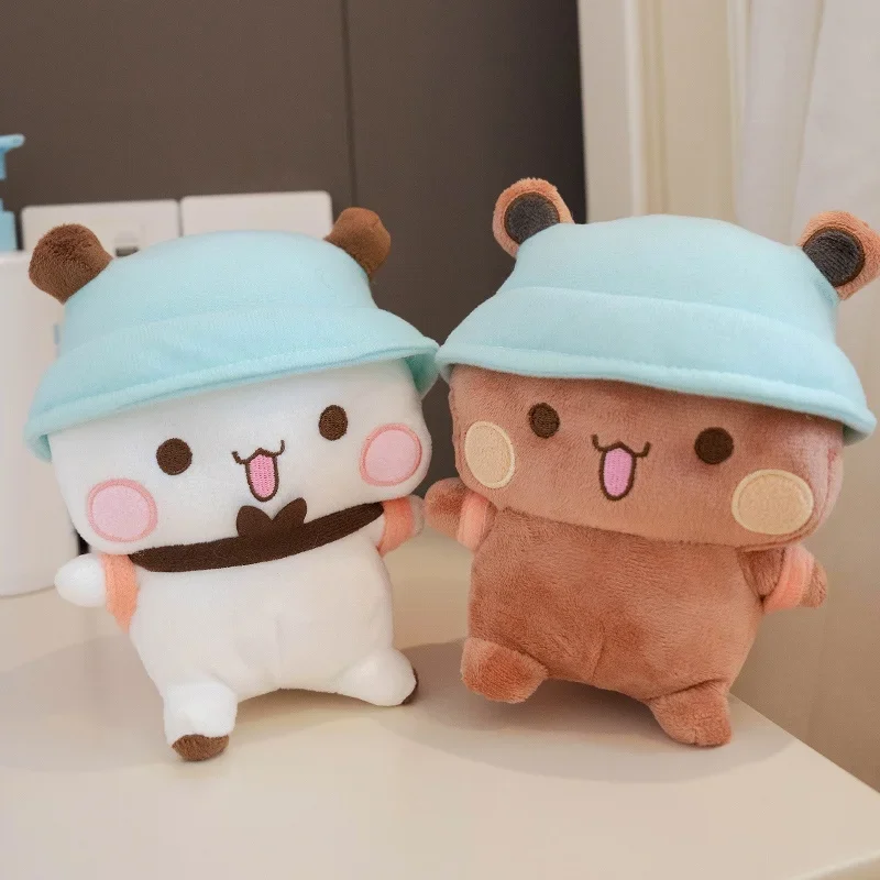 Adorable Cartoon Yier Bubu Dudu Plush Doll Panda Bear With Pink Backpack Soft Stuffed Animal Toys Home Decor Birthday Gift Girl