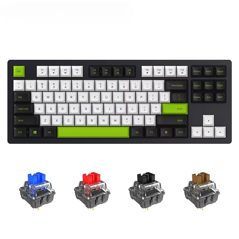 

Bluetooth Tri-mode 75% Mechanical Keyboard Rechargeable PBT Keycaps Hot Swappable RGB Backlit 87 Keys Gaming Keyboard