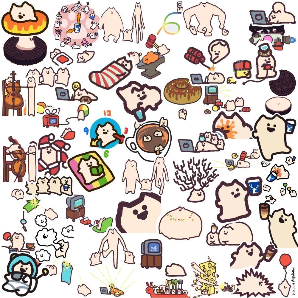 500Pcs Waterproof Cute Cartoon Vinyl Decals Pack for Laptop Water Bottle Phone Skateboard Helmet Collectible Stickers