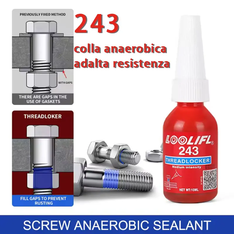 LOOLIFL 243 15ml, fast drying strong thread locking adhesive, high tem...