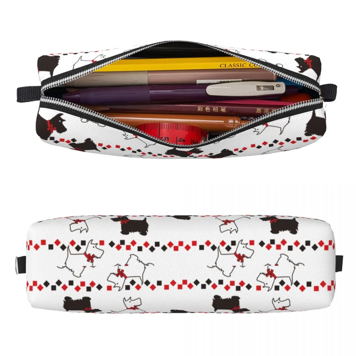 Пеналы для собак Scottie, подарок для животных, любителей собак, сумка для ручек, студенческие большие школьные косметические пеналы для хранения