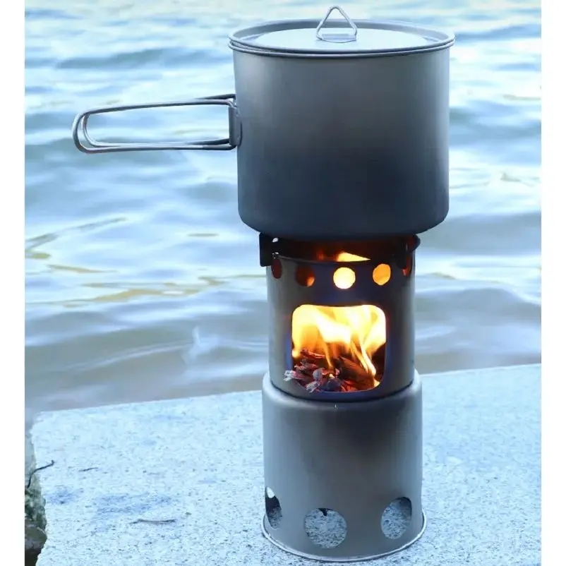 Camping Small Titanium Wood Stove Portable DIY Split Solid Spirit Firewood Stove - view 5