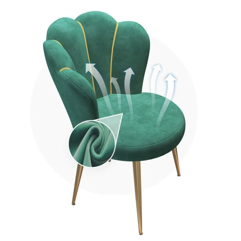 Home light luxury makeup chair bedroom dormitory comfortable sedentary desk back chair Internet celebrity manicure dressing