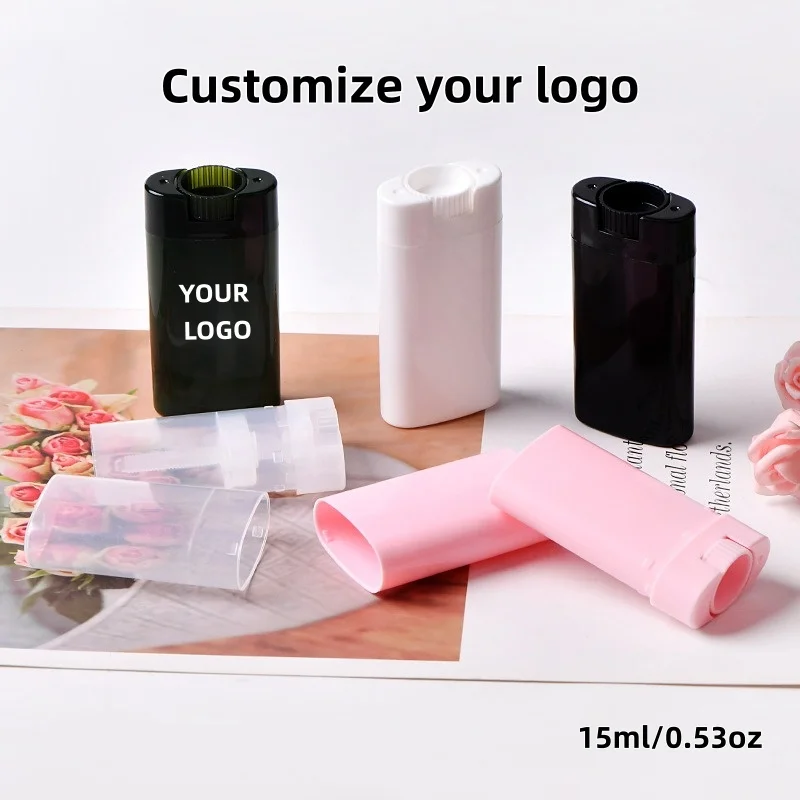 【Logo Custom】50Pcs Customized 15ml Oval Hand Soap Tube Lipstick Antiperspirant Customized Multi-color Empty Tube