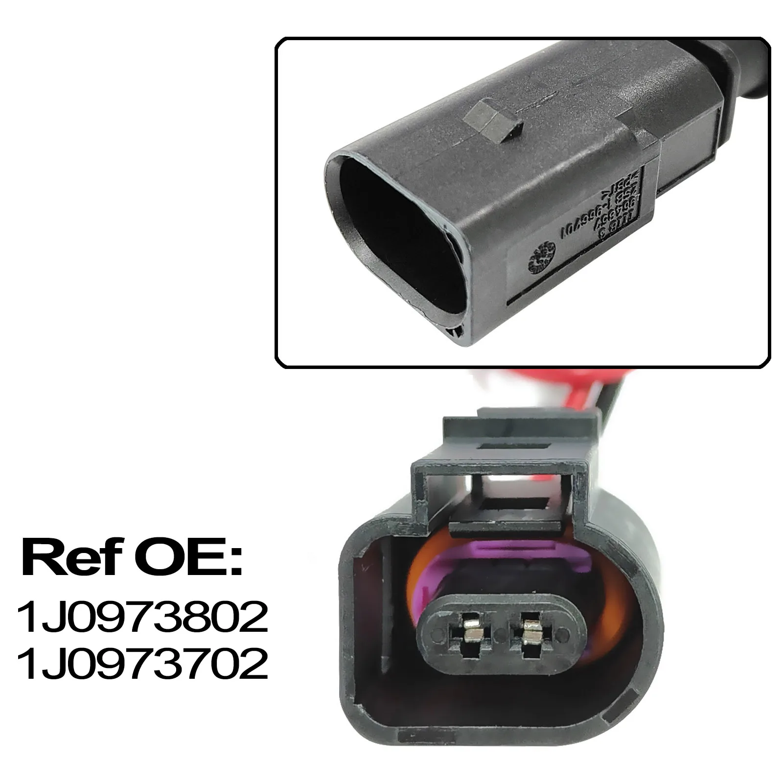2-Pin Male & Female Connector Sensor Plug For VW Golf Passat SEAT Leon ibiza SKODA Octavia AUDI A3 A4 A6 1J0973802 & 1J0973802