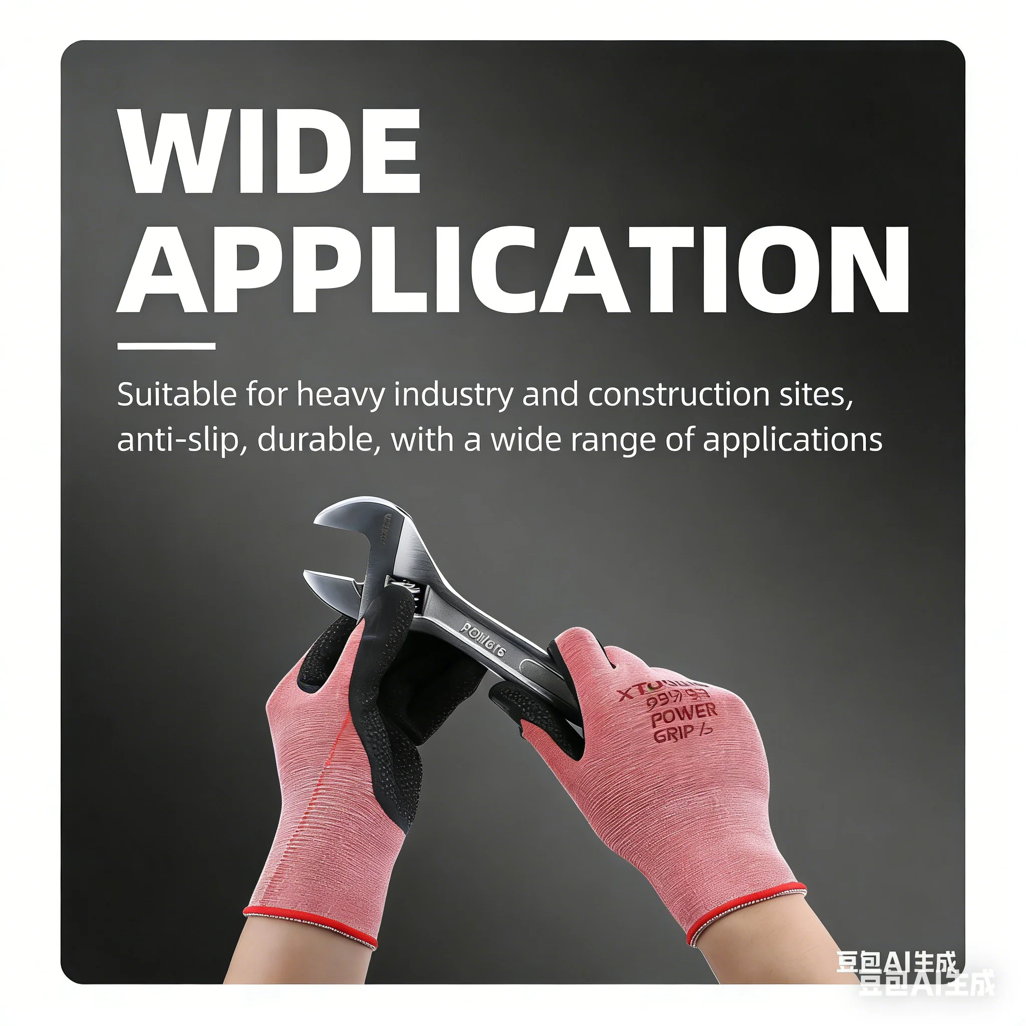 Durable Rubber Work Gloves Anti-Slip Coated Safety Gloves for Construction Site Winter Warm Fleece Lined Labor Gloves