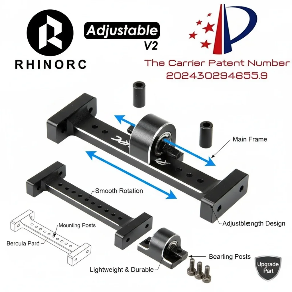 

Rhinocrawler RC Extend Driveshaft Axle Holder Bridge Hanger Beam Upgrade Part for 1/10 Axial SCX10 Crawler Trucks