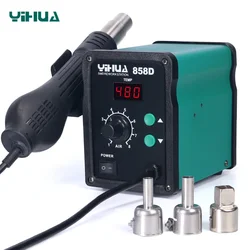 YIHUA 858D Hot Air Gun Soldering Station 700W 110V/220V BGA Rework Station Heat Gun LED Digital Display Welding Station Repair