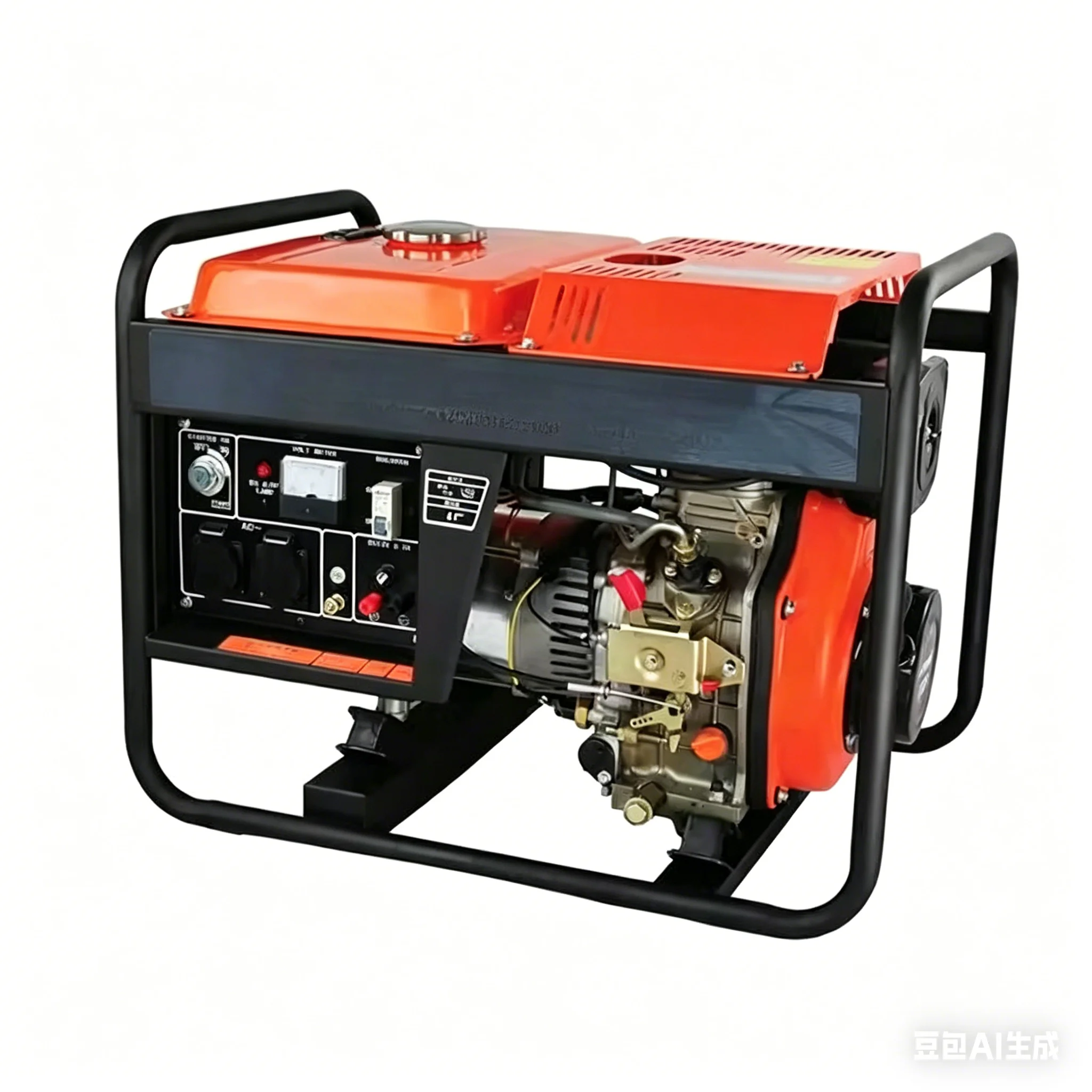Single Phase 5KW Miniature Household Generator Set Portable **Fuel** Powered For Home Backup RV Camping Emergency Power Supply