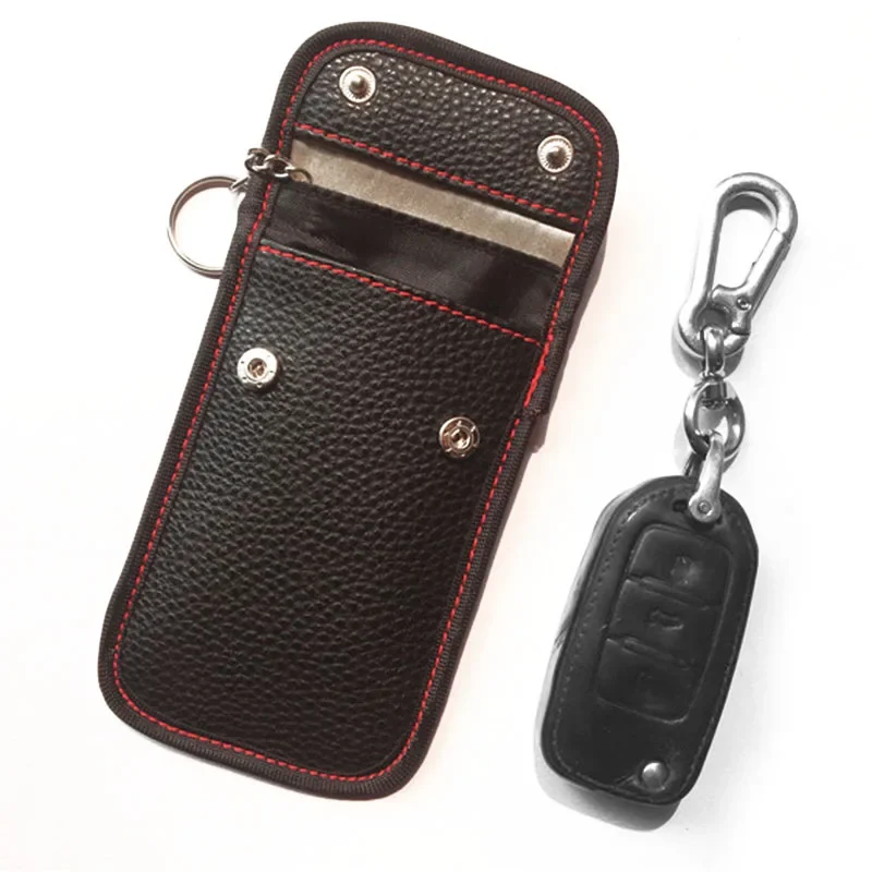 2022 Newest Anti-theft Car Key Fob RFID Signal Blocker Faraday Signal Blocking Pouch Bag Key Wallets Car Interior Accessories