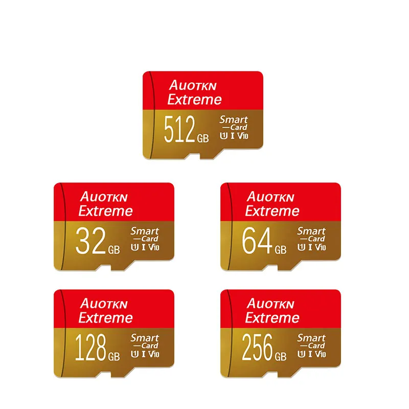 512GB AUOTKN Micro TF SD Card 32GB 16GB 8GB Mini SD TF Card 64GB 128GB 256GB U1 A1 C10 UHS-I Flash Memory Card For Camera/Phone