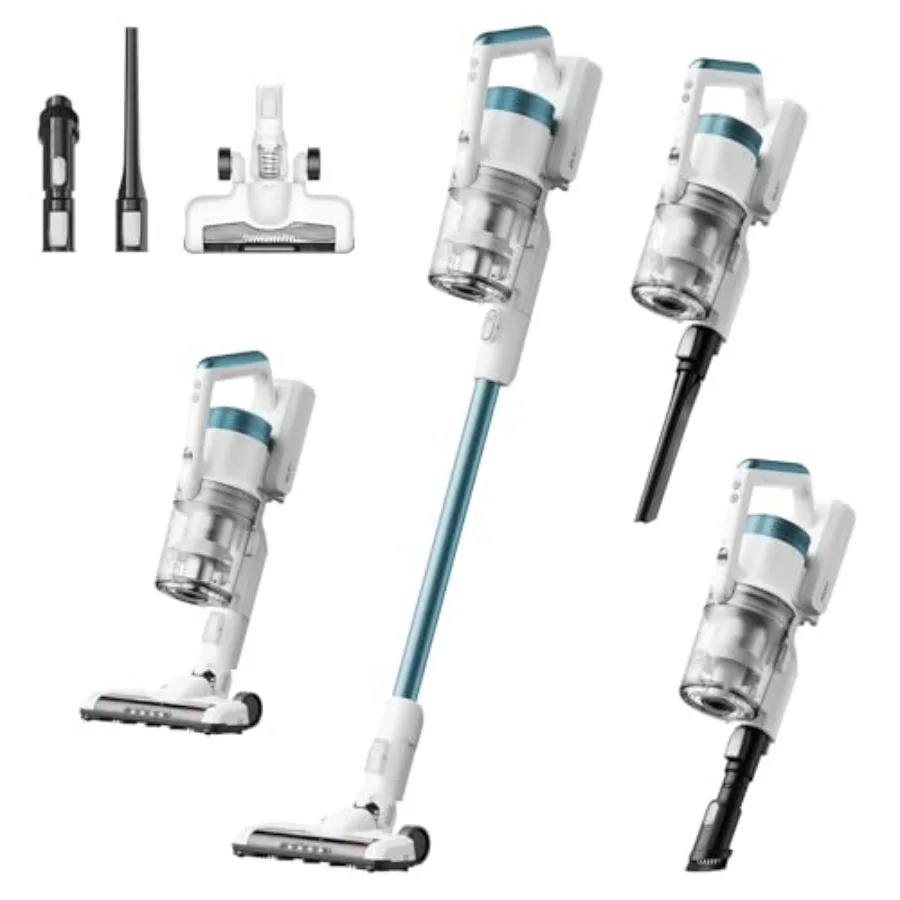 

Беспроводной вертикальный пылесос RapidClean Pro NEC280TL, легкий (2,4 кг), 40 минут работы, светодиодные фары, 3 режима мощности, идеально подходит для