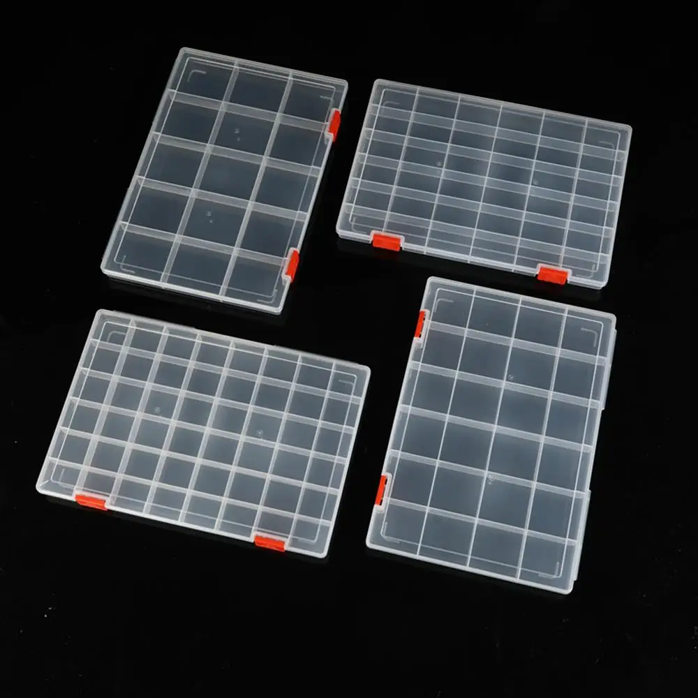 15/24/36/48 Grids Clear Box Thickened Transparent Plastic Jewelry Elastic Band Storage Box Display Organizer Tool Storage Case
