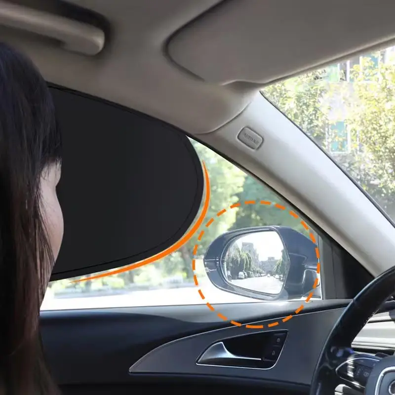 2pcs Car Front Seat Sunshades – Electrostatic Film, Heat Insulation, Traceless, Clear View