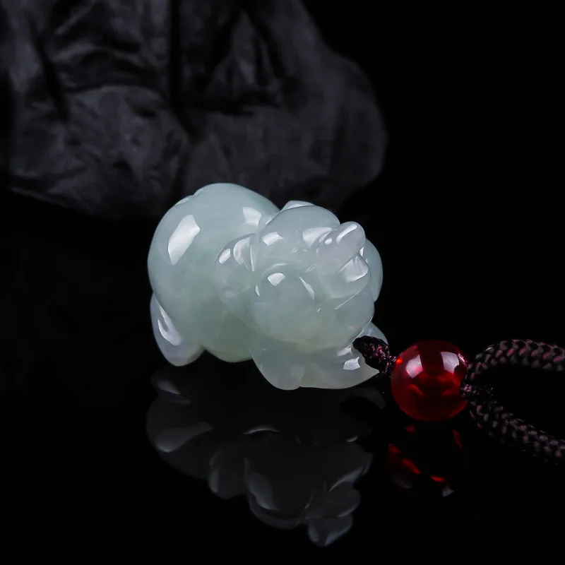 Burmese Pendant, Exquisitely Carved Running to the Moon, Handmade Three-Dimensional Small Jade Rabbit, Little W