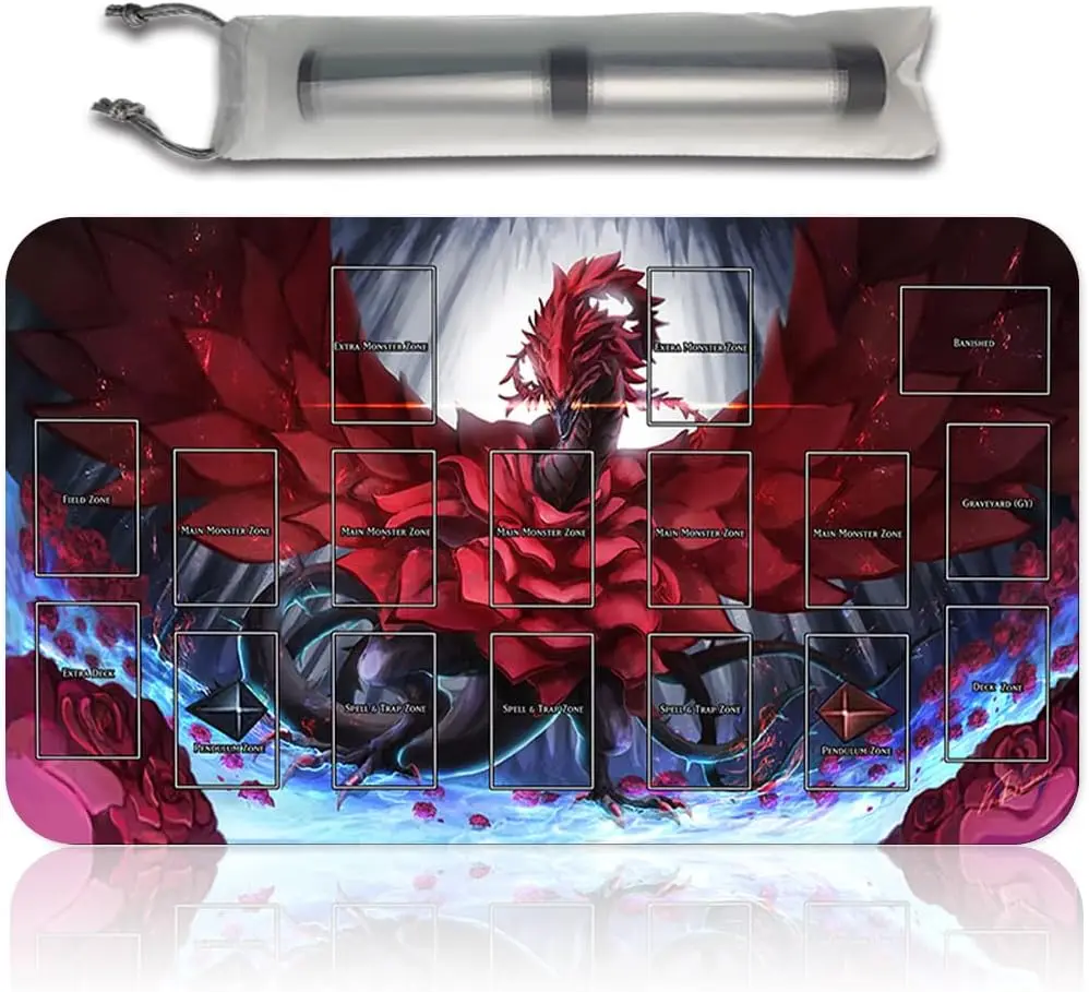 

Коврики для настольной игры TCG + подарочная бесплатная сумка + со зонами карт, коврик для настольной игры YGO Размер 60 x 35 см Коврик для карточных игр (YGO-G-7)