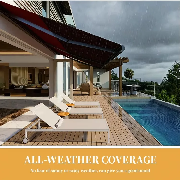 Multiple Sunshade Rainproof Remote Motorized Awnings Full Cassette Retractable for Garden