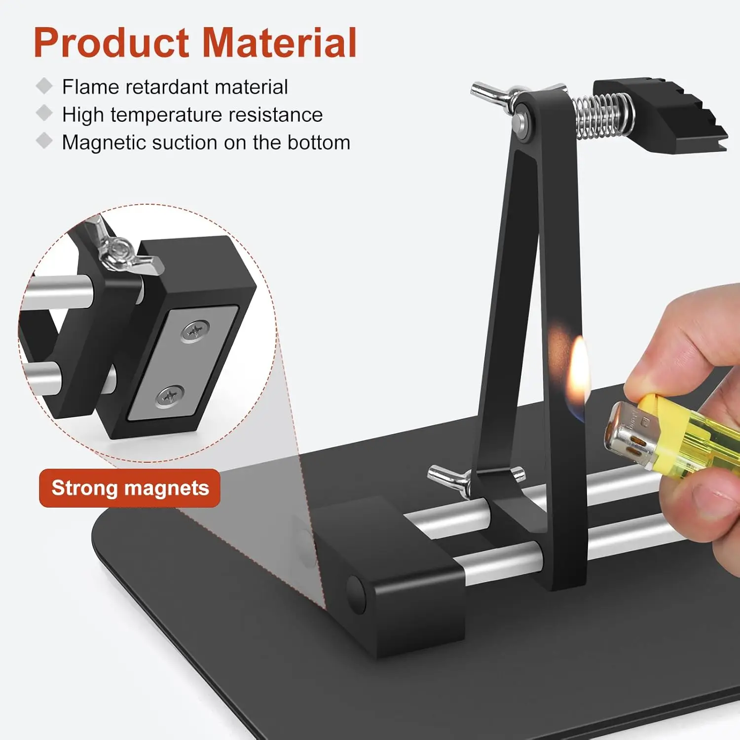 ping Hands Soldering, Soldering Station, 12X7.8 Inch Extra Large & Heavy Duty Base 5X Led Magnifying Glass Solder Holder,