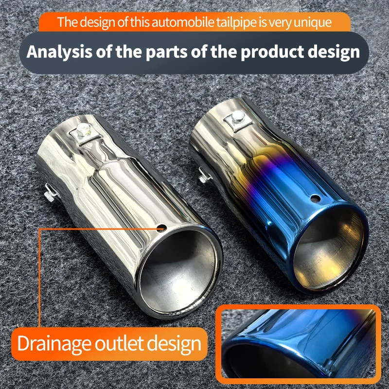 Universal Car Rear Round Exhaust Pipe Tail Muffler Tip Chrome Stainless Steel Automobile Muffler Tip Replacement For Auto Acce