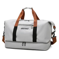 LELLEP-Sac de voyage en nylon imperméable pour homme, sac de voyage de nuit, bagage de cabine, grand fourre-tout, sac de sport à bandoulière, mode week-end