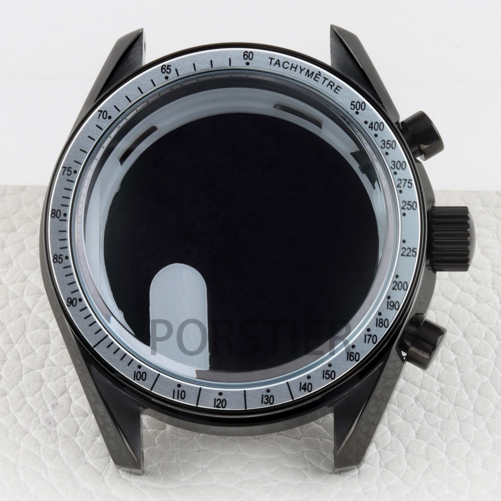 

Black 40mm VK63 Watch Case Solid 316L Stainless Steel 100 Meters Waterproof for Chronograph VK63 VK64 Movement 32.5mm Dial