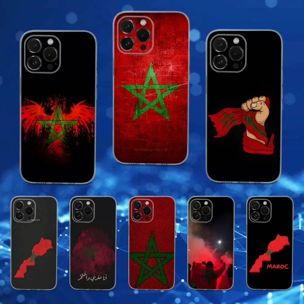 

Flag Morocco Art Phone Case For iPhone 16,15,17,14,13,12,11 Pro,Max,Plus,X,XS,XR,SE,Mini Transparent Soft Cover