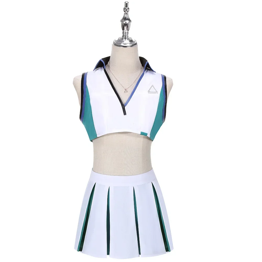 Azur Lane Cosplay Costume Women Sexy Sleeveless Top Skirt Game Anime Outfit Party Show Clothes Cheerleaders Two Piece Suit