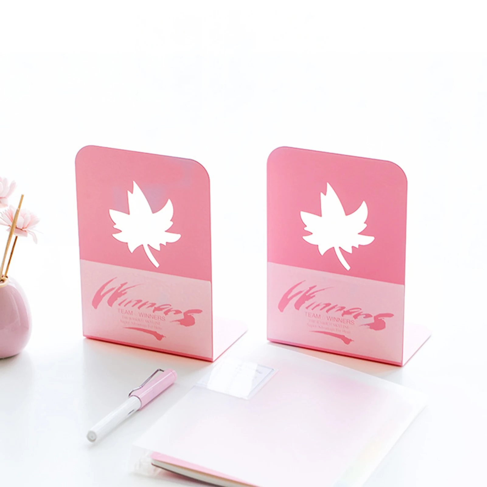 

Heavy Duty Metal Book Ends Elegant Maple Leaf Design Book Stopper for Home School Office Supplies