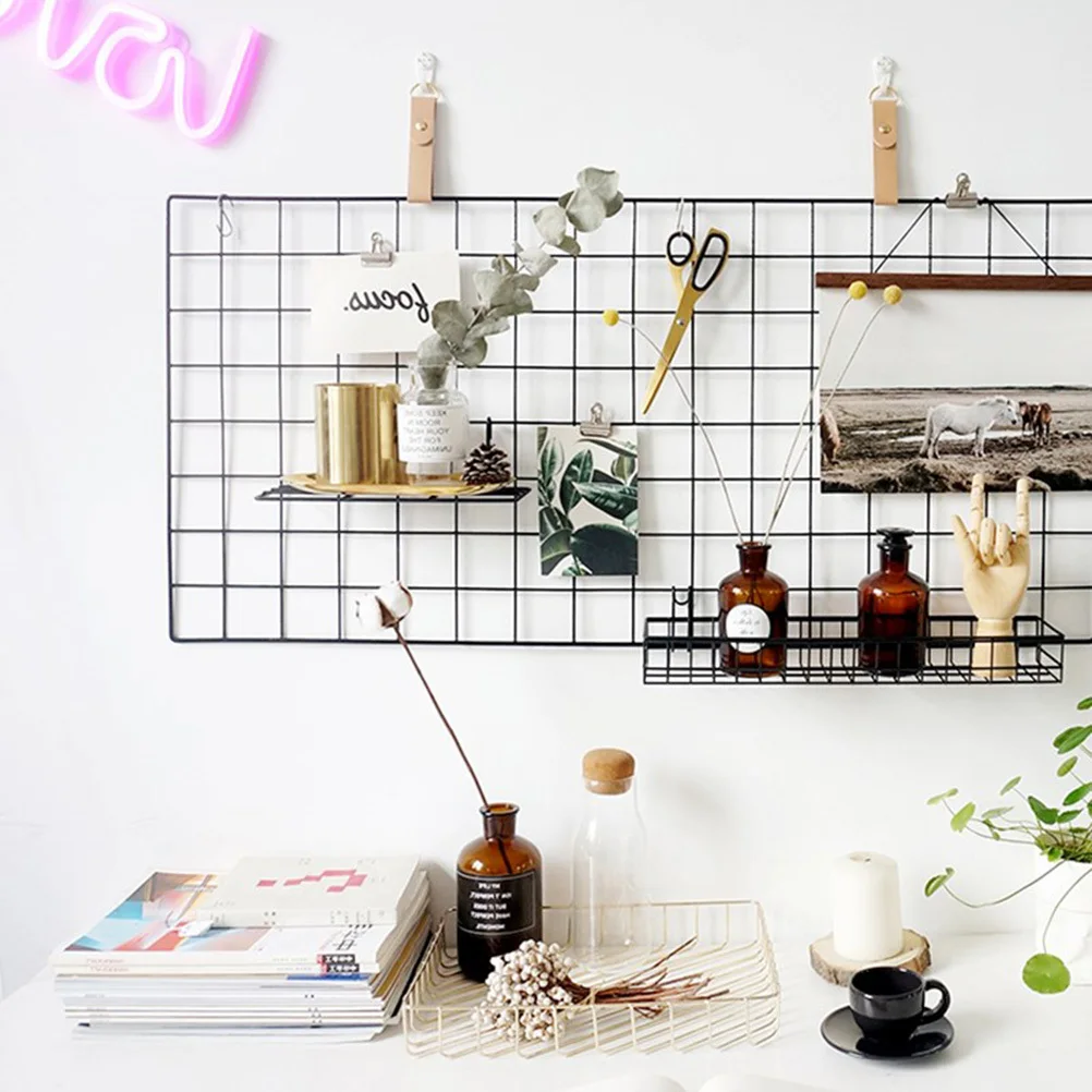 

Metal Wire Wall Hanging Basket Farmhouse Style Wall Mount Organizer for Bathroom Snacks Cleaning Products