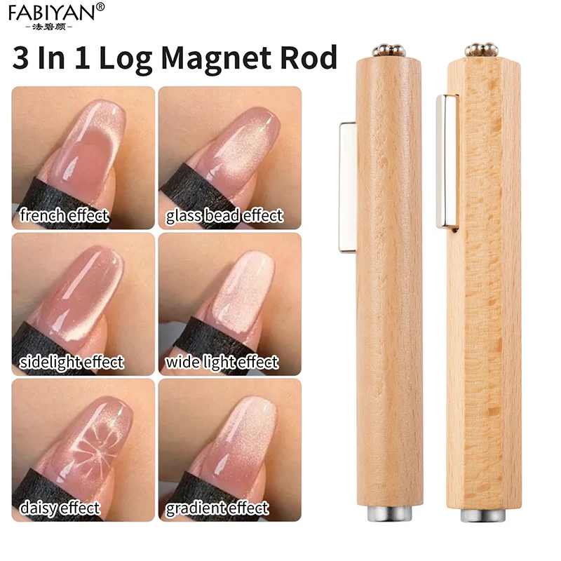3 In 1 Detachable Cat Eye Nail Magnet Stick Cylindrical Hexagonal Nail Glue Magnet Nail Art Design Glitter Effect Manicure Tools