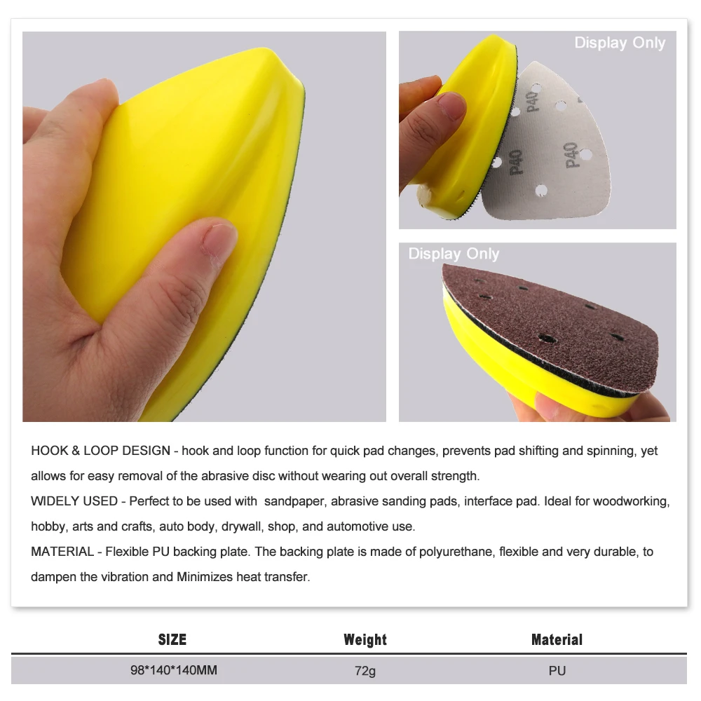 140X98mm Hand Detail Sander Hook and Loop Sanding Block 4Pcs Set for Mouse Sandpaper Home Decoration DIY Woodworking Polishiing