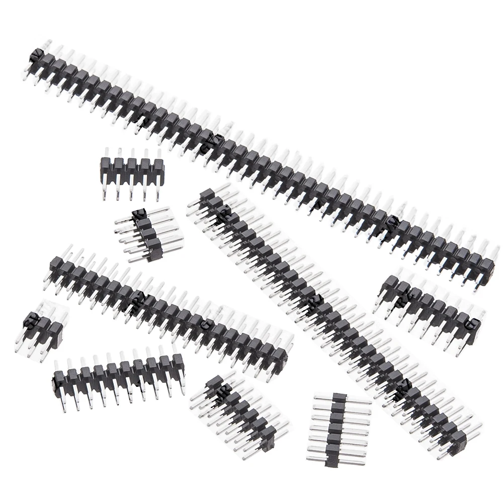 10PCS/Lot 2*2/3/4/5/6/7/8/10/12 2mm Double Row Pin Header Strip Connector Gold-plated Copper 2.0mm Male Header Pins 14/15/20/40P