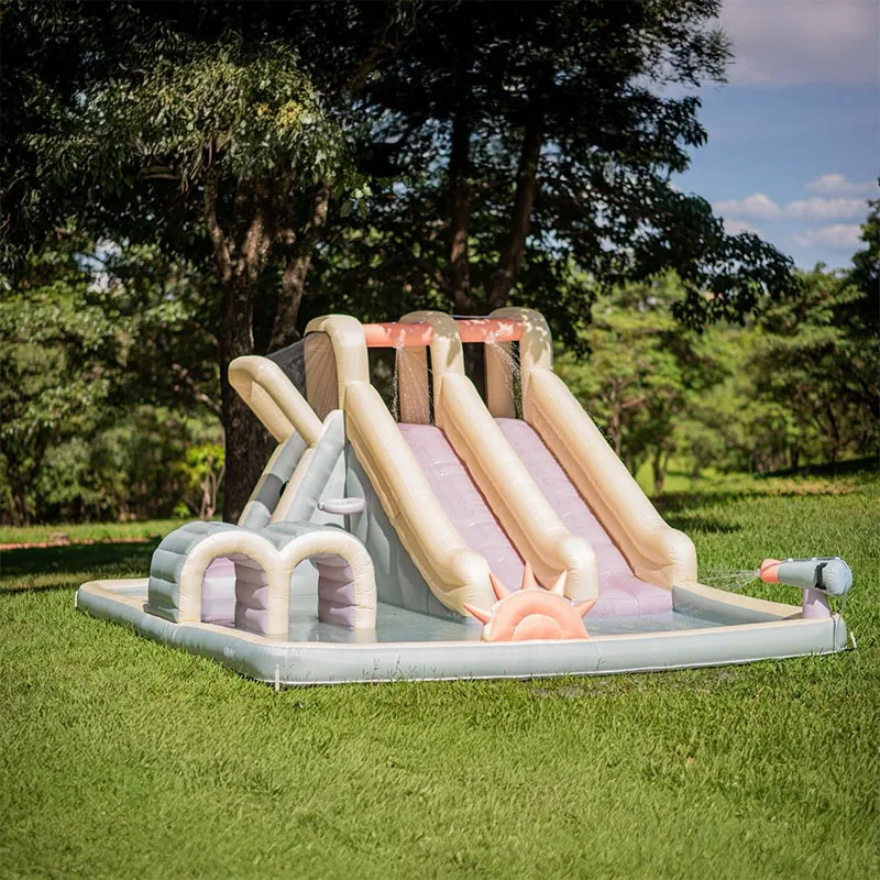 

PVC Playhouse Castle Large Inflatable Bounce House with Slide and Pool for Kids Summer Party with Blower Outdoor Birthday