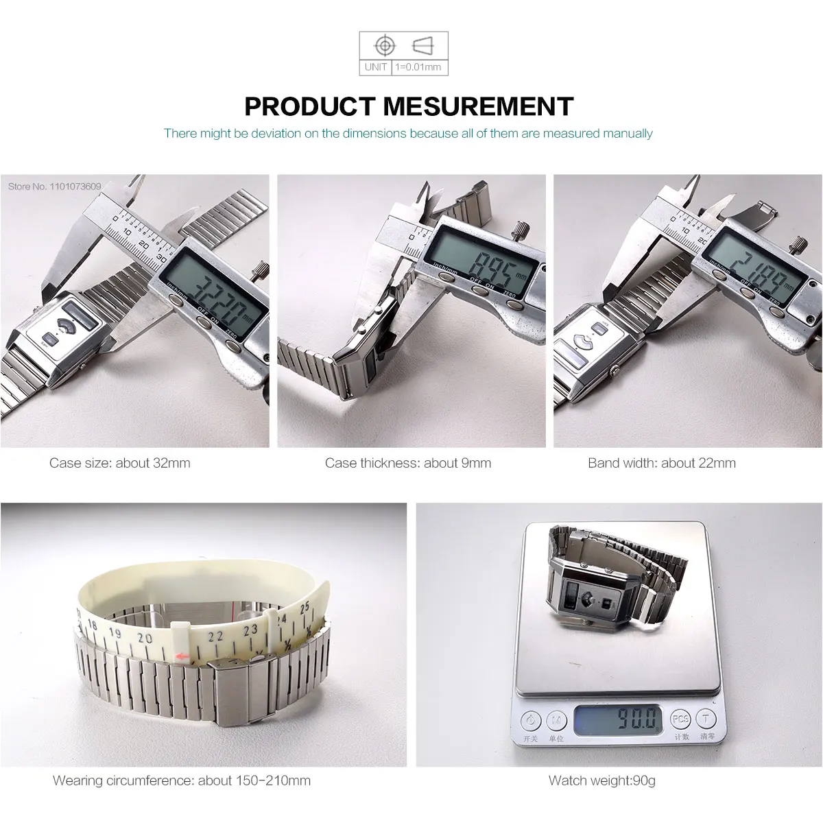 ساعة يد كوارتز إلكترونية مزدوجة الحركة للرجال ثلاثية العرض بإضاءة خلفية ومنبه للجنسين مع حزام من الفولاذ المقاوم للصدأ #6