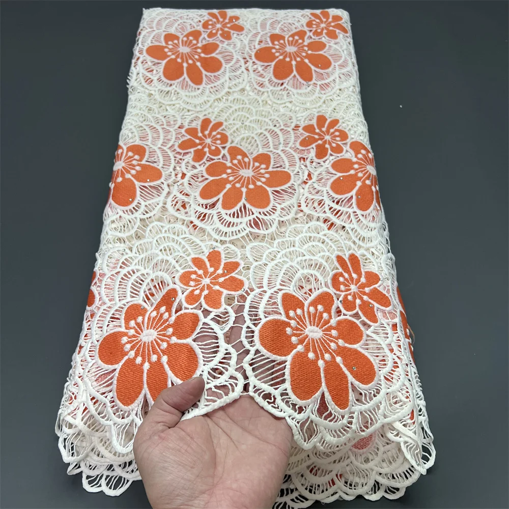 

2025 африканская нигерийская высококачественная сетчатая кружевная ткань с вышивкой, французский тюль с блестками для свадебных платьев, 5 ярдов ZJ036