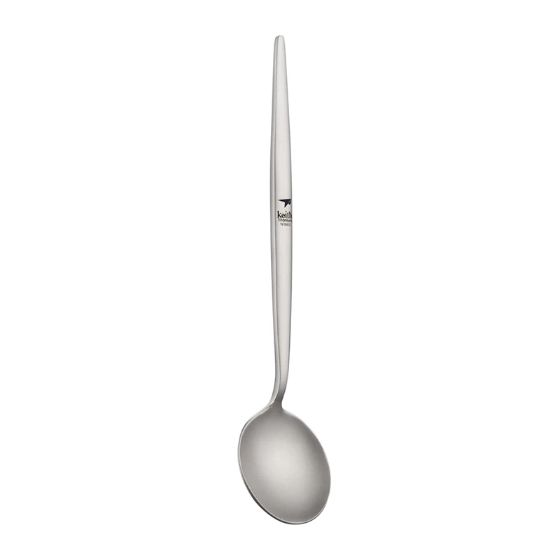 Keith Titanium Spoon Lightweight Outdoor Camping Picnic Tableware Ultralight Titanium Dinnerware Soup Spoon Ti5205