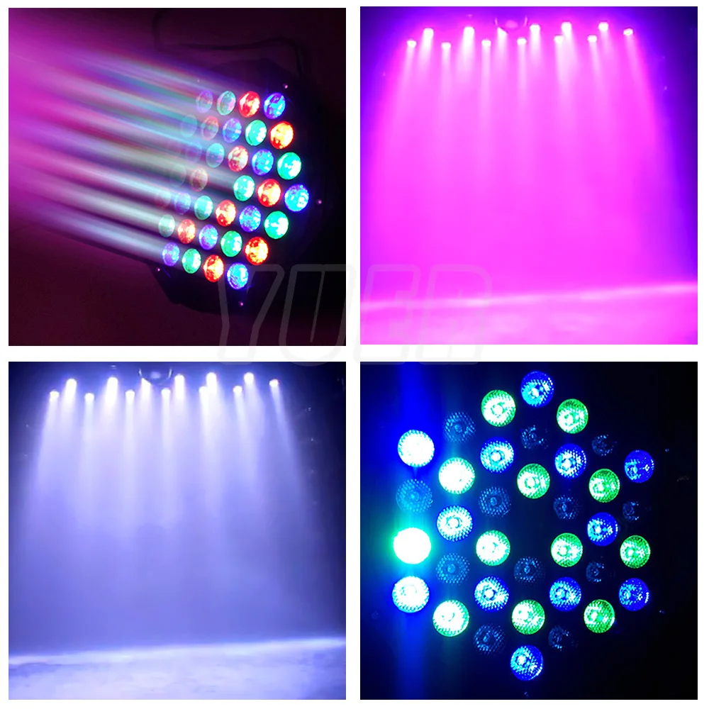 YUER-luz Par plana LED RGB de 36x3w, foco DMX con Control remoto, efecto estroboscópico de lavado para fiesta, discoteca, DJ, proyector de iluminación