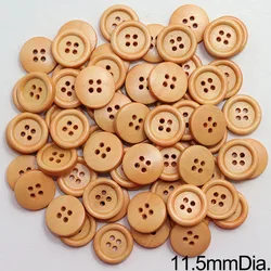 100PCs 11.5/12.5/15/20mm Round 4 Holes Wooden Buttons For Home Clothing Sewing Kit Accessories DIY Doll Clothes Needlework Craft