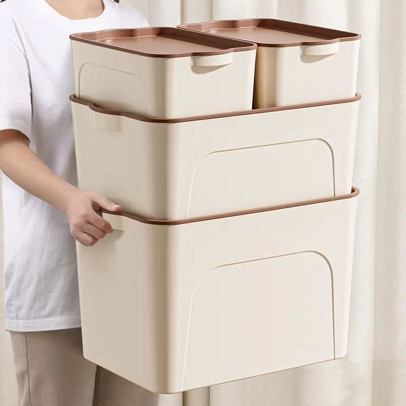 Stapelbare Aufbewahrungsbox für Kleinigkeiten, Spielzeug, mit Deckel, Kunststoffschrank, Kleiderschrank, Schreibtisch, Organizer, Kleidung, Küche, Aufbewahrungsbehälter, Körbe