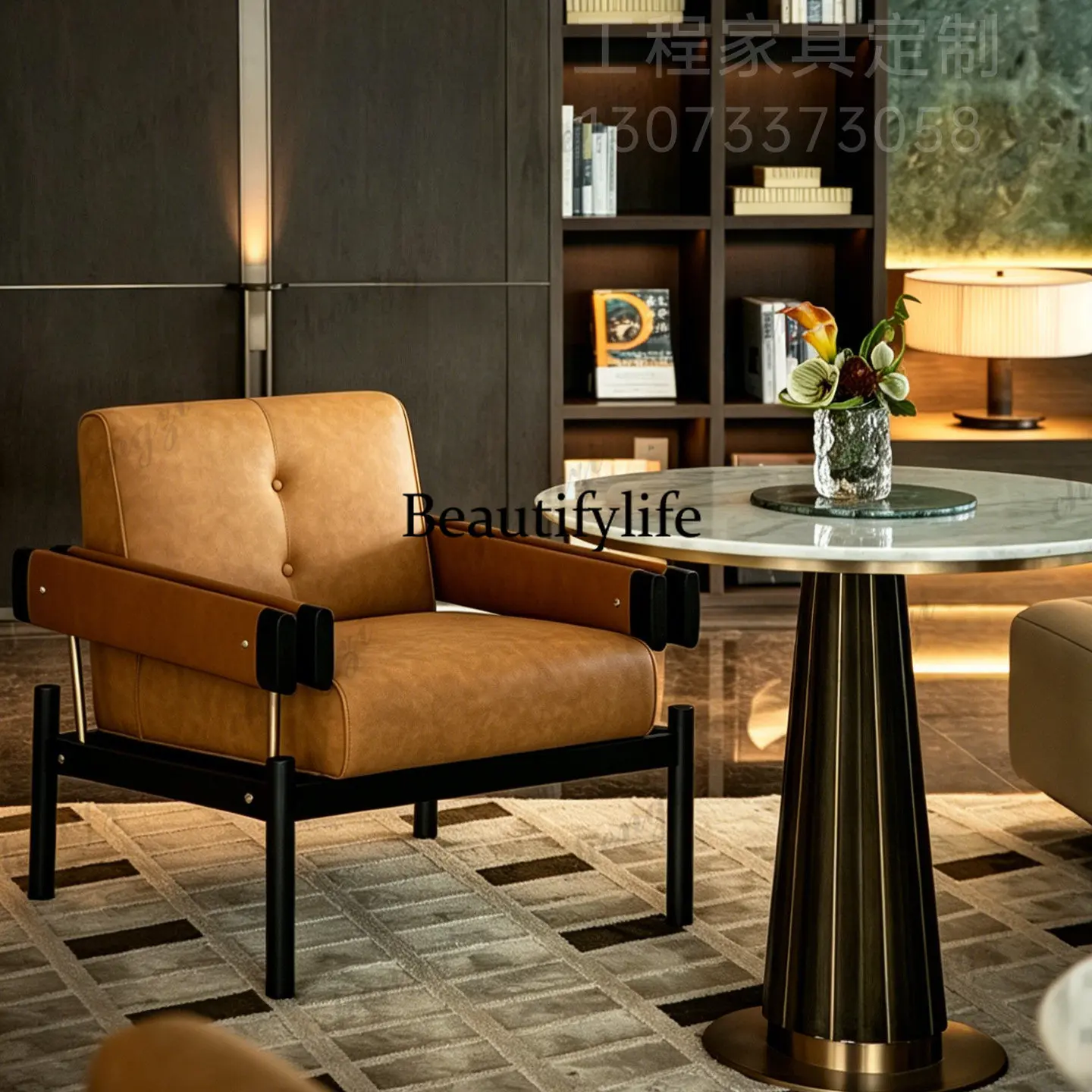 Italian light luxury sofa chair sales office reception negotiation leisure hotel room box designer sofa chair