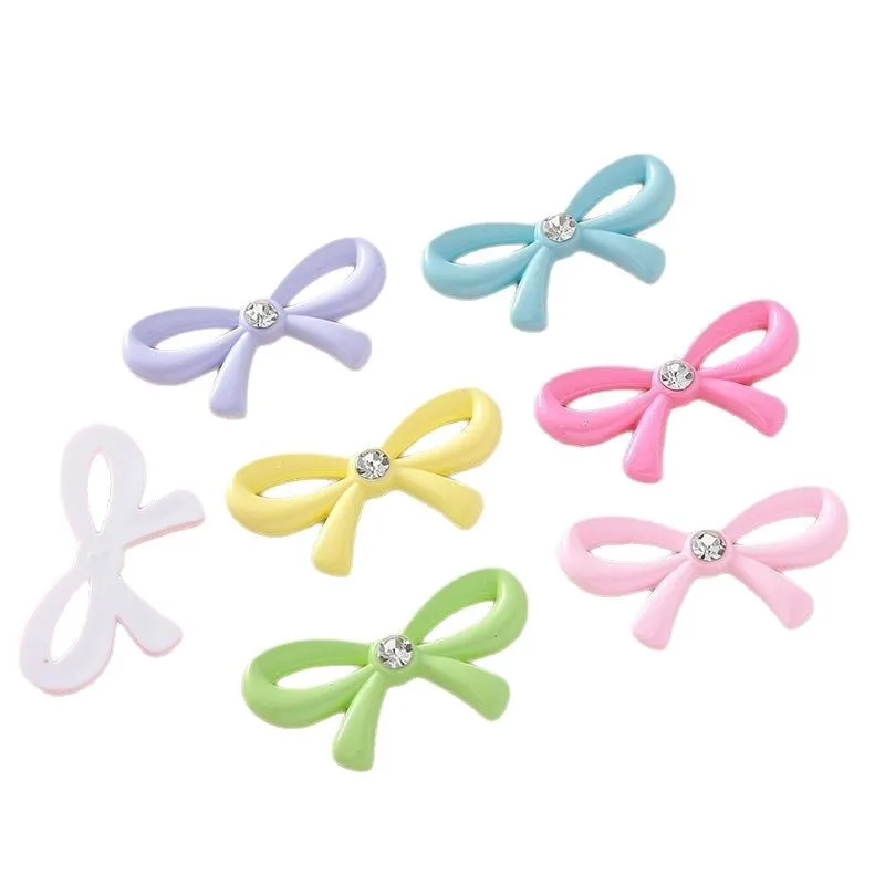 5pcs New Korean simple bright diamond bow jewelry accessories DIY mobile phone case hair accessories clothing bag accessories ma