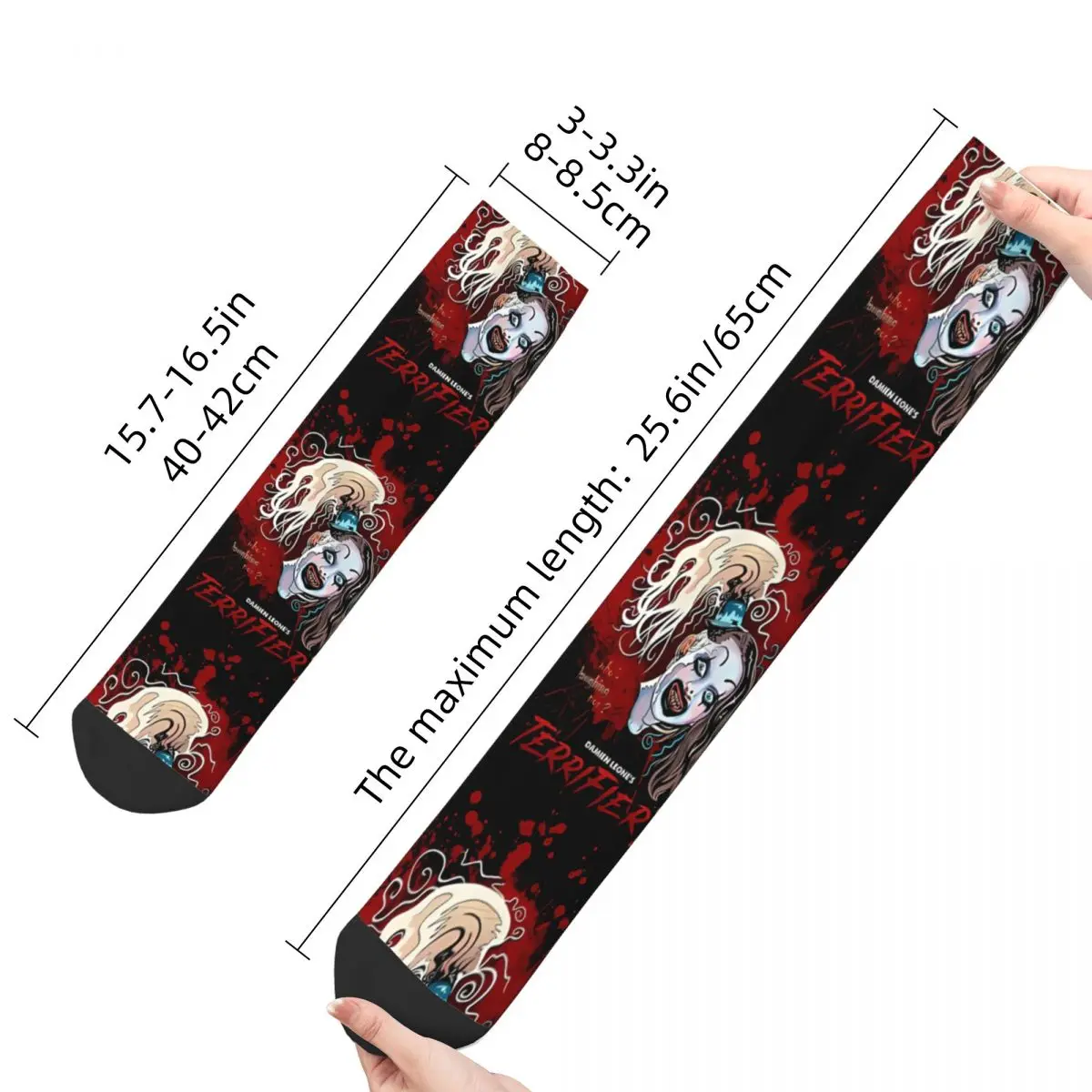 Vintage Art The Clown Movie Men's Socks Terrifier Horror Films Unisex Harajuku Seamless Printed Crazy Crew Sock Gift